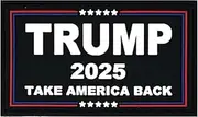HECOO Trump 2025 Take America Back PVC Patch - Hook & Loop, 3" x 1.8" Size (Black)