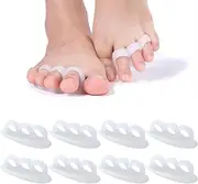 4 Pairs Toe Separators & Toe Spacers, Silicone Bunion Toe Corrector for Women/Men, Toe Stretcher for Plantar Fasciitis, Toe Spreaders for Overlapping Toes, Relief Restore Feet