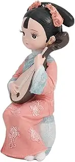 [HOLIDYOYO] 1PC Qing Dynasty Ornament Resin Figurine Royal Style Desktop Decor for Home Shop Creative Chinese Decoration Playing Pipa Present Aesthetic Photo Prop