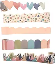 LAPYAPPE 5rolls Classroom Bulletin Board Trim Stickers Hobo Style Decoration for Non-adhesive Border for Classroom and Office