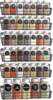 Spice Rack Organizer Wall Mount, Hanging Spice Pantry Storage Shelf Organization