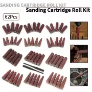 62Pcs 38/48mm Mix Sanding Cartridge Roll With Shank Abrasive Polish Wheel Tool
