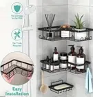 Corner Adhesive Shower Caddy, With Soap Holder And 12 Hooks