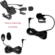 New Car Microphone Mic Fits 3.5mm & 2.5mm Bluetooth Enabled Stereo Audio DVD GPS