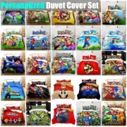 3D Super Mario Luigi Yoshi Duvet Quilt Cover Set Single/Double/Queen Size Bed AU