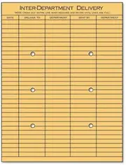 Light Brown Kraft String & Button Interoffice Envelope, 10 x 13, 100/Box