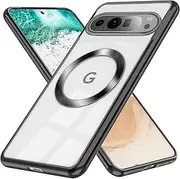 RUNGOS for Google Pixel 9 Pro XL Case Magsafe [Stable Magnetic] [Slim Fit] [10Ft Drop Tested] Soft Shockproof Case for Google Pixel 9 Pro XL Phone Case, Wireless Charging Magnetic Clear Cover 2024 1st