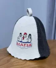 Set 2 Sauna Hat Natural Wool Felt Cap Bath House Kit Schapka Gift Saunahut
