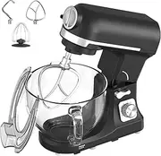 [Oppsbuy] 5.5L Stand Mixer, 6-Speed Food Processor, Multi-Function Electric Food Mixer, Kitchen Machine with Dough Hook, Whisk, Beater, Pasta Pressing, Meat Grinding and Enemas