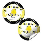 Bee Mine Bumble Bee Valentine Party Favor Sticker Labels, 40 2" Party Circle