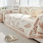 [Xiao Hua] Couch Cover Orange Chenille Sofa Covers Prevent cat Scratching Sofa Towel Cover for Living Room Sofa Easy Fit Washable Furniture Sofa Protector 70.87 * 149.61inch