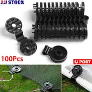 1/100 PCS Shade Cloth Plastic Clips Round Plastic Black Clips for Sun Shade Net