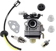 HURI 10mm Carburetor For POPE 101PLT25 101PLT25D Kawasaki TH23 TH26 TH34 Trimmer Walbro Carburettor Carby Spark Plug Fuel Line (AU Shipping)