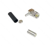 Silver MiniUHF Male Right Angle RG58 RG142 RG400 LMR195 LMR200 Crimp Connector