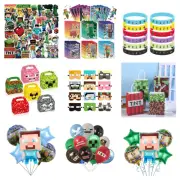 Minecraft Paper Lolly Loot Bag Box Balloons Stickers Favours Party Supplies