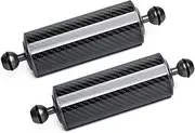 LetonPower Black 8" Carbon Fiber Underwater Float Arm (2-Pack) - Ultralight Dual 1" Ball Buoyancy System for Diving Tray Video Lights & Strobes