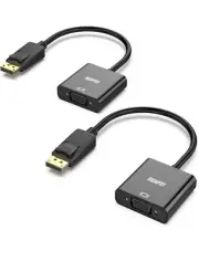 BENFEI DisplayPort to VGA 2 Pack,Gold-Plated Uni-Directional DP Computer to VGA