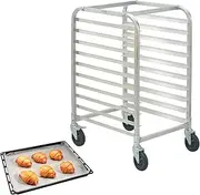[VEVOR] Bun Pan Rack, 10-Tier Commercial Bakery Racks with Brake Wheels, Aluminum Racking Trolley Storage for Half & Full Sheet, Speed Rack For Kitchen Home, Bread Baking Equipment, 26"L x 20.3"W x 40"H