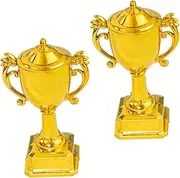 2PCS Mini Trophies Cup for Cake Decorating Award Trophy Cups for Sports Competitions Party Favors Safe for Food Contact Reusable Decorations