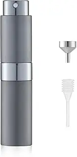 LISAPACK 8ML Atomizer Perfume Spray Bottle for Travel, Empty Refillable Cologne Dispenser, Portable Sprayer (Grey)