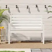 Generic Garden Bench White 109x48x91.5 cm Solid Wood Pine