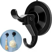 ANDGOO Suction Cup Hooks, 10 Pack Strong Vacuum Suction Cup for Shower Heavy-Duty Removable Wall Suction Cup Hangers for Bathroom, Kitchen Waterproof Suction Holder for Window Glass, Door (Black)