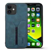 Denior For Apple iPhone 11 Leather Case with Elastic Wallet Card Holder Slot Pocket Cover – Blue