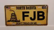NORTH DAKOTA FJB F**K JOE BIDEN DON'T TREAD ON ME TRUMP METAL AUTO TAG PLATE