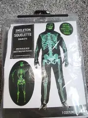 Glow In The Dark Skeleton Halloween Costume MULTIPLE SIZES