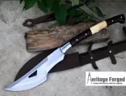 Custom Handmade Carbon Steel Blade Axe Machete Sword |Hunting Sword Camping