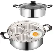 Egg Poacher Pan, Nonstick Poached Egg Pan Stainless Steel Egg Pan with 4 Cups...