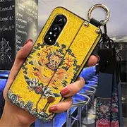 Phone Case Compatible with Sony Xperia1 VII, Chinese Style Lanyard Anti-Knock Ring Waterproof Dirt-Resistant Wrist Strap Phone Holder Silicone