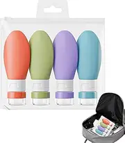 Travel Bottles,LeakProof Travel Bottles Set - Portable Traveling Accessories, Squeezable Refillable Traveling Size Liquid Containers For Sunscreen, Liquid Soap, Hairspray, Facial Cleanser