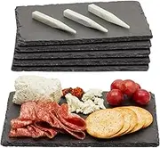 Juvale 6 Pack Mini Slate Charcuterie Boards for Individual Platter and Cheese, Stone Plates with Chalk for Signs (6x9 in)