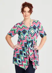 [TS] Taking Shape Sandy Multi Print Tunic Size 18 in Multi Brights - Plus Size Women's Clothing Multi Brights