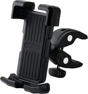 Elecom BCLWS25H01BK Bicycle Smartphone Holder, Clamp Type, Holder Lock, 360 Degree Rotation, Smartphone Attachment with One Hand, Pipe Diameter 0.8-1.4 inches (20-35 mm), Black