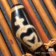 Magic Tibetan Old Agate Wide Hole Precious Bottle Horn Shap Totem dZi Bead