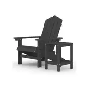 Garden Adirondack Chair With Table Hdpe Anthracite