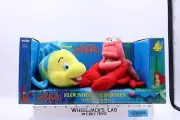 Flounder & Sebastian Stuffed Plush The Little Mermaid Disney 1990 Tyco NEW MISB