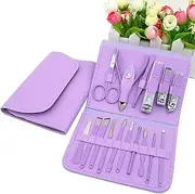 SUNBEET 16 in 1 Manicure Set- Professional Manicure Kit Pedicure Kit For Women Men, Stainless Steel Nail Clippers Tools Set For Household, Facial Nail Care Kit with Travel Case (Multi Color)