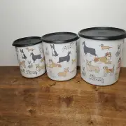 Tupperware TupperPets One Touch Canister Set Dogs 3 Piece