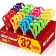 32Pack 5.5" Safety Small School Kids Student Round Blunt Tip Craft Scissors B...