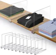 Acrylic Shelf Dividers for Closet Organization 11 X 7.9 Inches, Pack of 10 Tall
