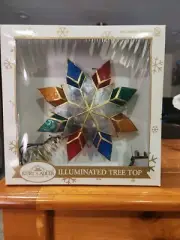 KURT S. ADLER SILVER STAR VINTAGE LIGHTED 8.5” CHRISTMAS TREE TOPPER - GREAT!