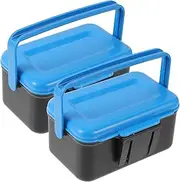 BESPORTBLE 2Pcs Portable Outdoor Bait Box Multi Function Fishing Accessory with Air Vent Design for Active Worm Storage Lightweight Sealing Fishing Container for Tackle Organization