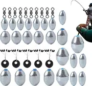 Egg Fishing Weights - Fishing Sinkers for Camping,Egg Shaped Sinkers for Catfish Casting Saltwater and Freshwater, for Camping, Travel
