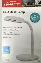 SUNBEAM NECK LED DESK LAMP ADJUSTABLE LIGHT ENERGYSTAR white