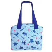 在飛比找樂天市場購物網優惠-小禮堂 迪士尼 史迪奇 菱格紋鋪棉側背包 (藍滿版款)