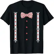 [VidiAmazing] Heart Red Bow Tie Suspender Apparel, Valentines Day Toddler T-Shirt ds275 T-Shirt