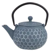 Teaology Cast Iron Teapot Honeycomb Blue Silver 500ml